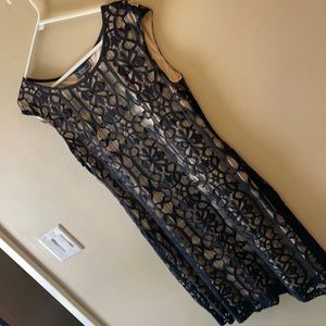 Stunning black and nude cocktail dress